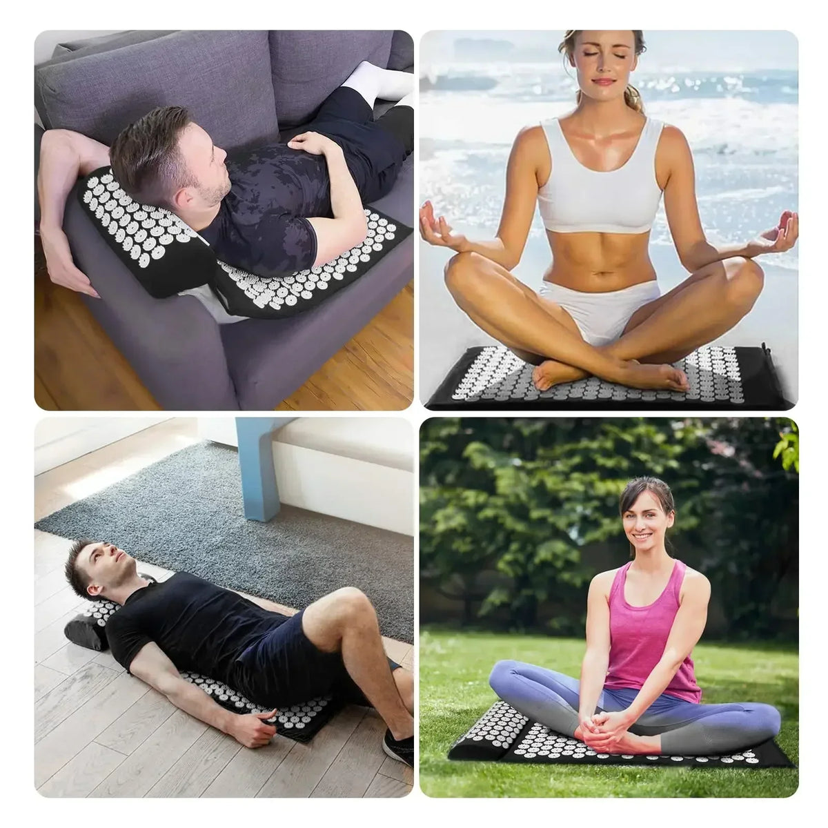 Acupressure Mat & Pillow Set | Yoga Muscle Relaxation Massage