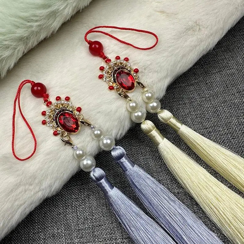 Antique Hanfu Tassel Pendant | Ethnic Cheongsam Décor 25cm