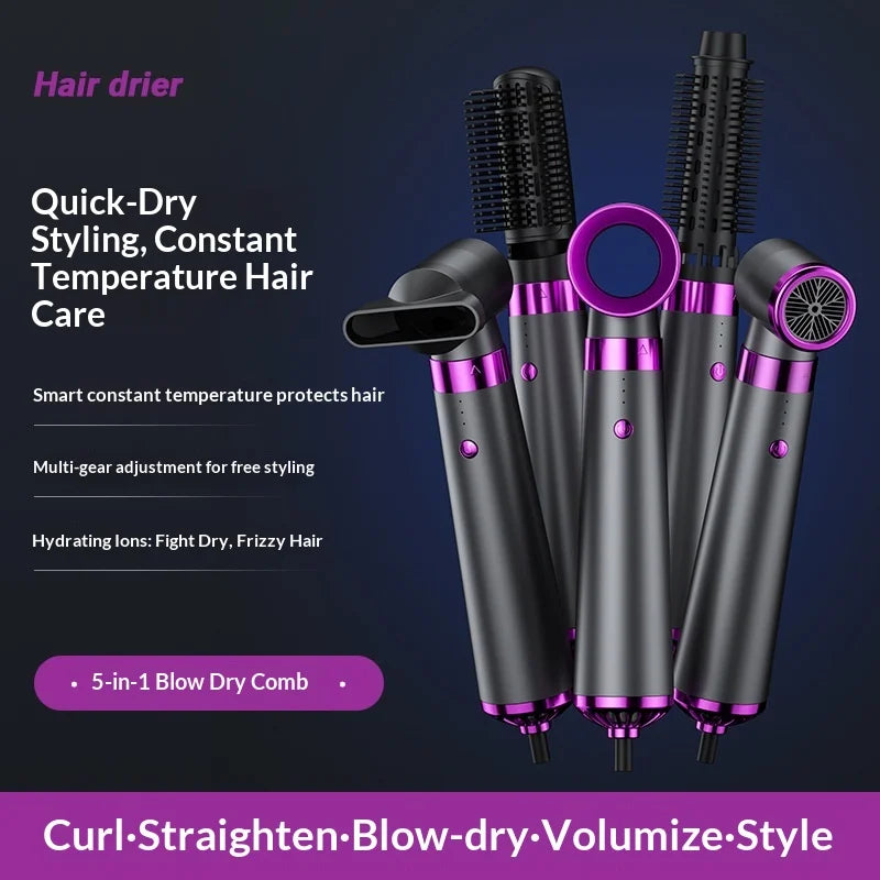 HOMEFISH 5-in-1 Hair Dryer & Styling Set | AC Motor, Anion