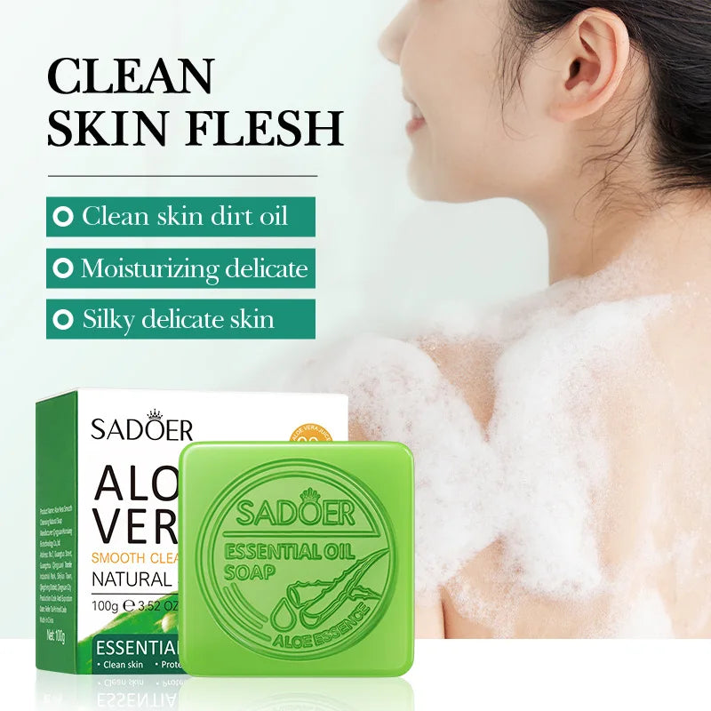 Sadoer Aloe Vera Facial Soap – Hydrating & Oil Control Bar