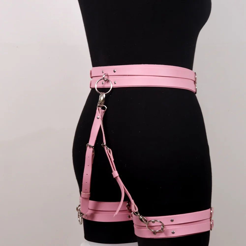 Sexy Garter Leather Harness Women Gothic Lingerie BDSM Bondage Belt