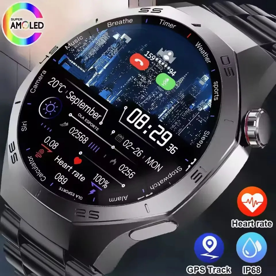 2026 Android Ios Smart Watch Men HD AMOLED Screen GPS Motion