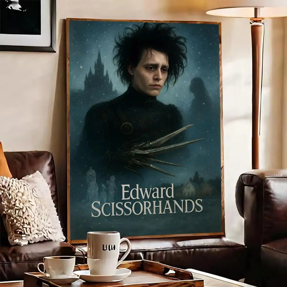 Edward Scissorhands Movie Poster Self-Adhesive Wall Art Sticker