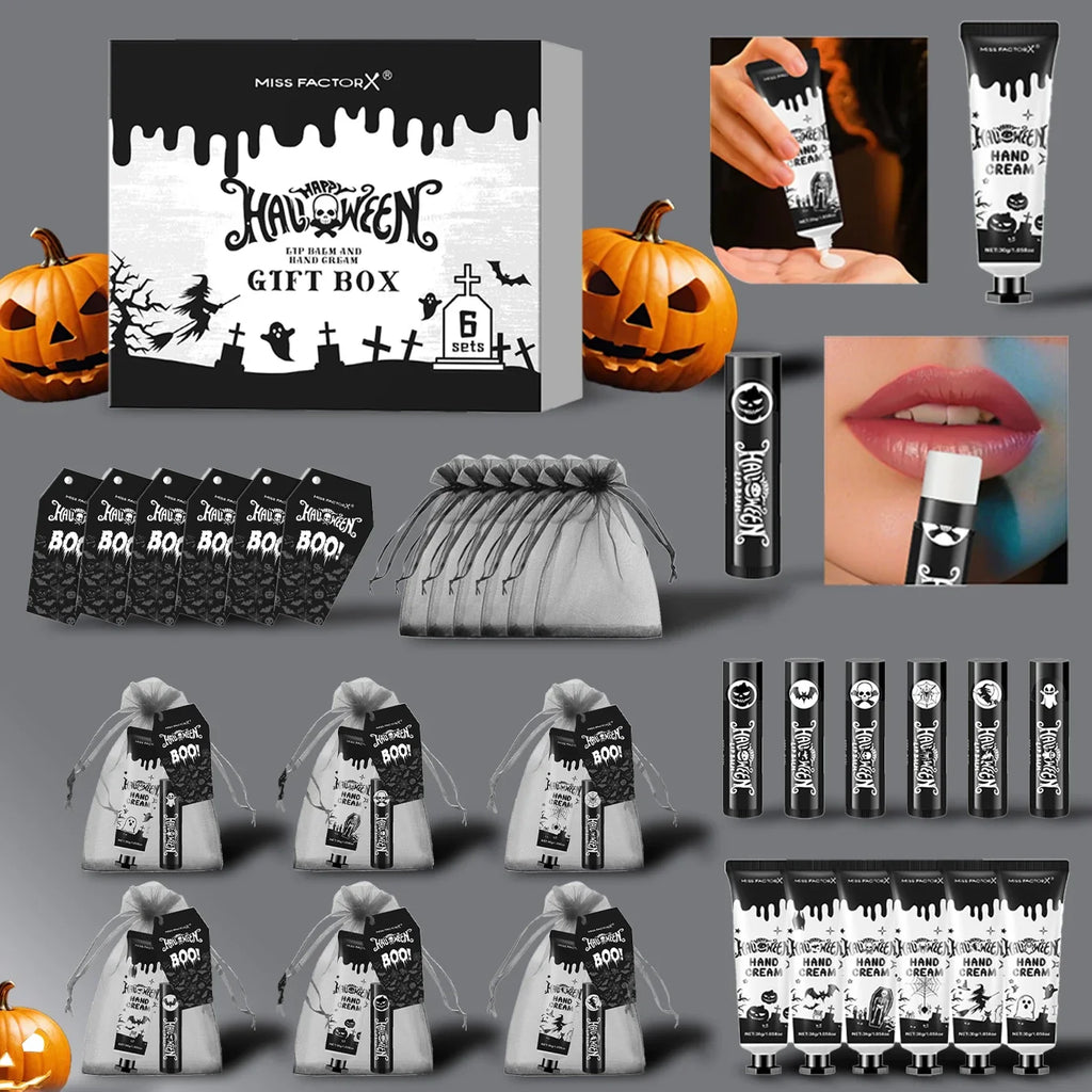 24-Piece Halloween Beauty Gift Set – Hand Creams & Lip Colors