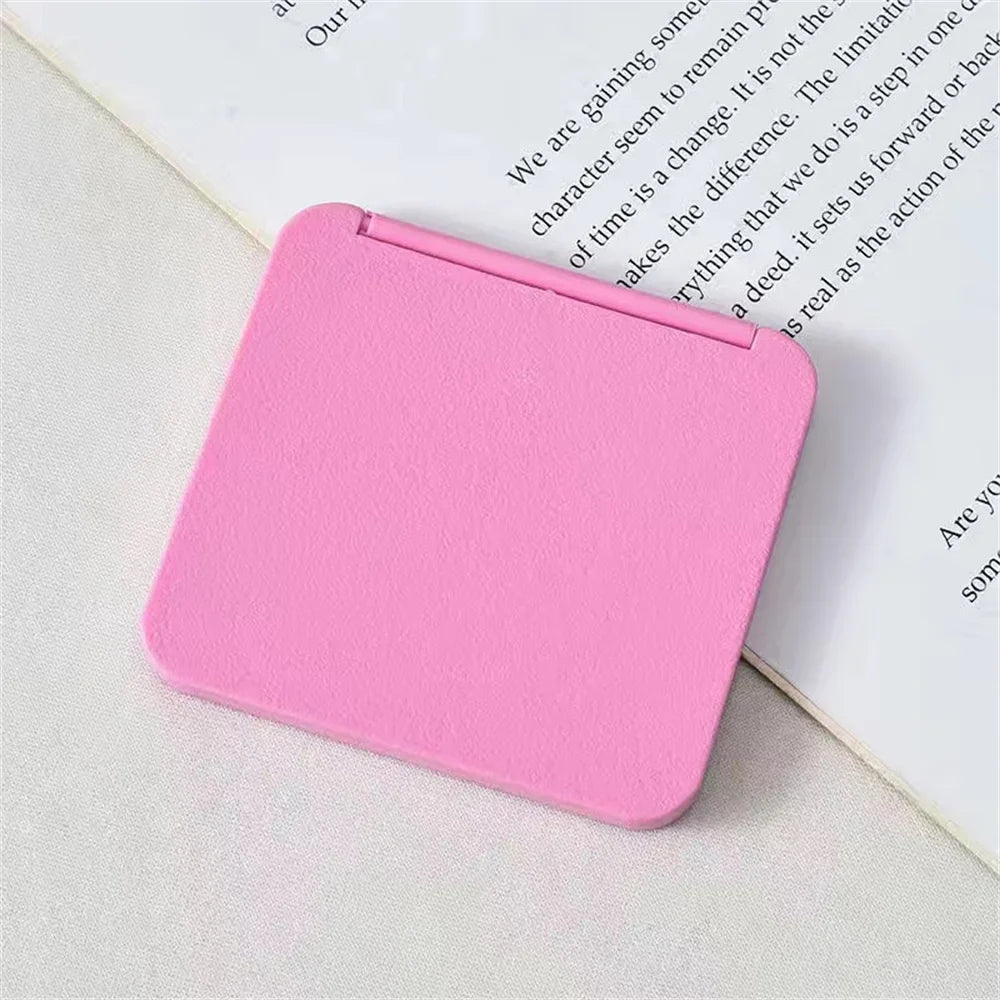2-Face Makeup Mirror Square Portable Cute Girl's Hand Mini Pocket