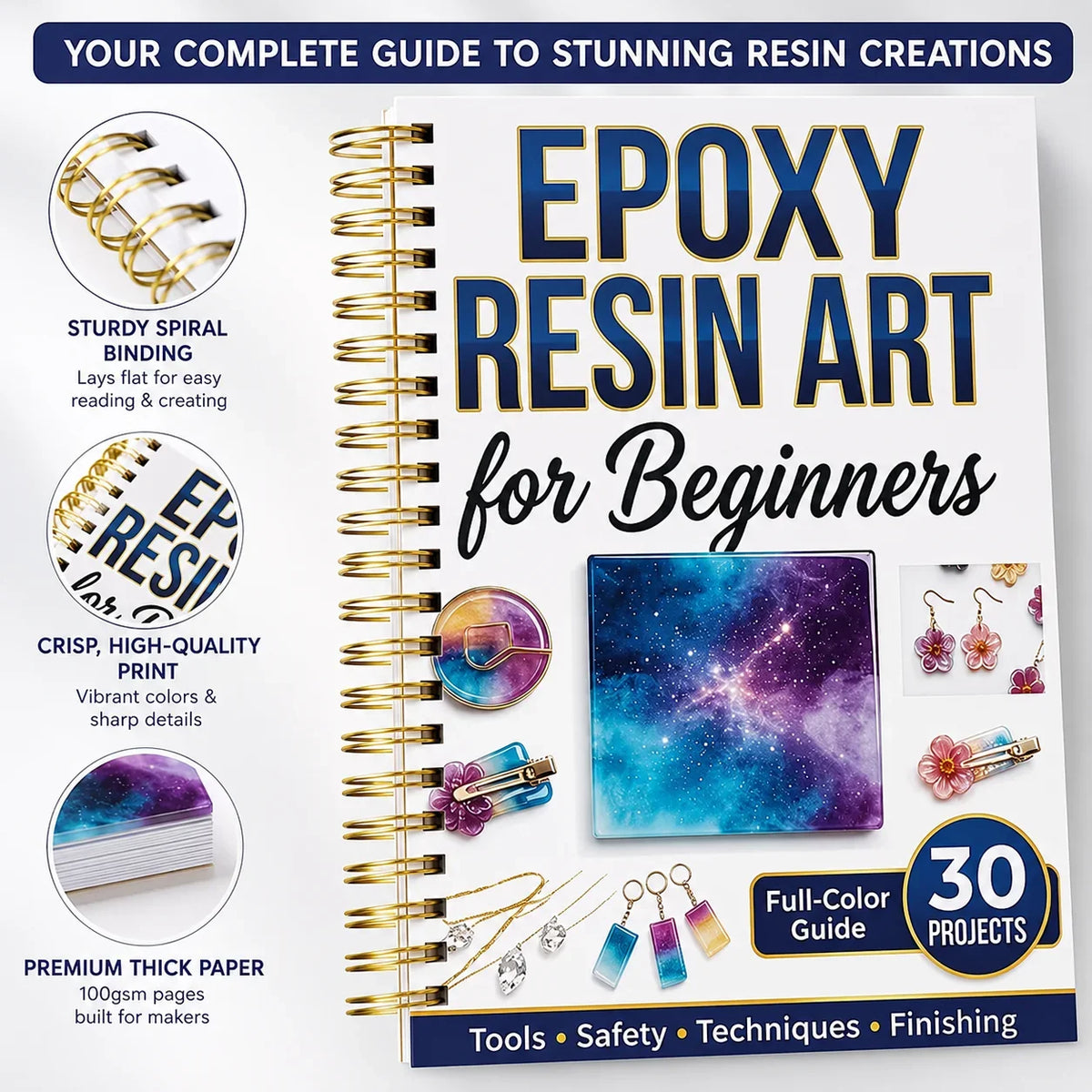 Introduction A5 Spiral Guide Epoxy Resin Art 30 Full Handmade