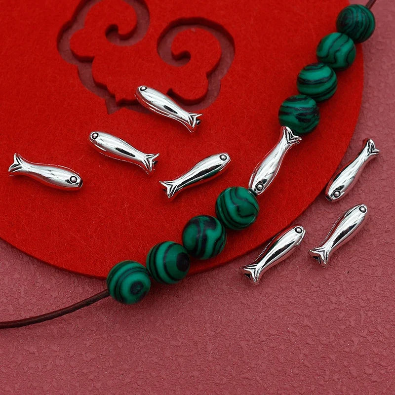 10Pcs Gold Fish Spacer Beads – Stainless Steel DIY Charms