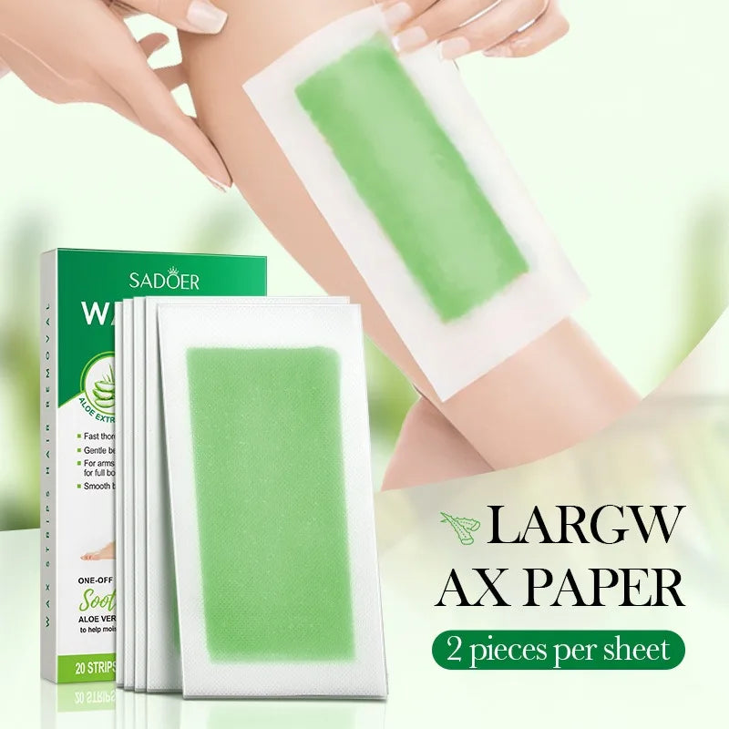 Aloe Cold Wax Strips 10 PCS/20 Sides – Body Hair Removal