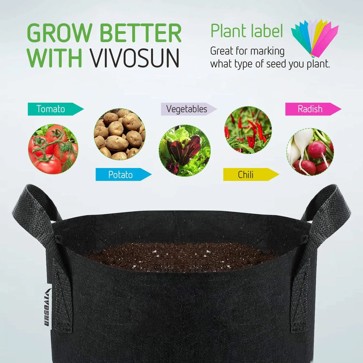 7 Gallon Fabric Grow Bags with Handles | Aeration Pots