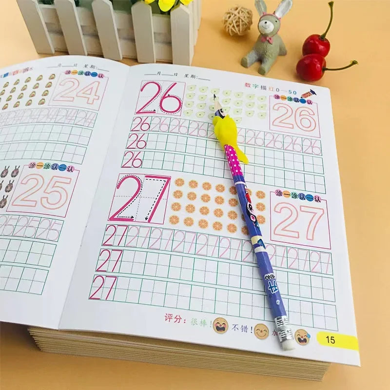 32 Pages Writing Learning Alphabet Math Numbers Kids Children's