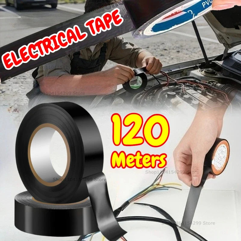 Black PVC Electrical Insulating Tape | Flame Retardant | 1–20 Rolls