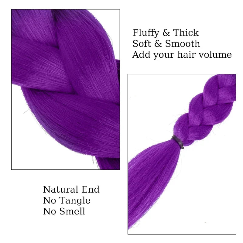 Synthetic Woven Purple Hair Ponytail Cosplay Costume Hairstyle