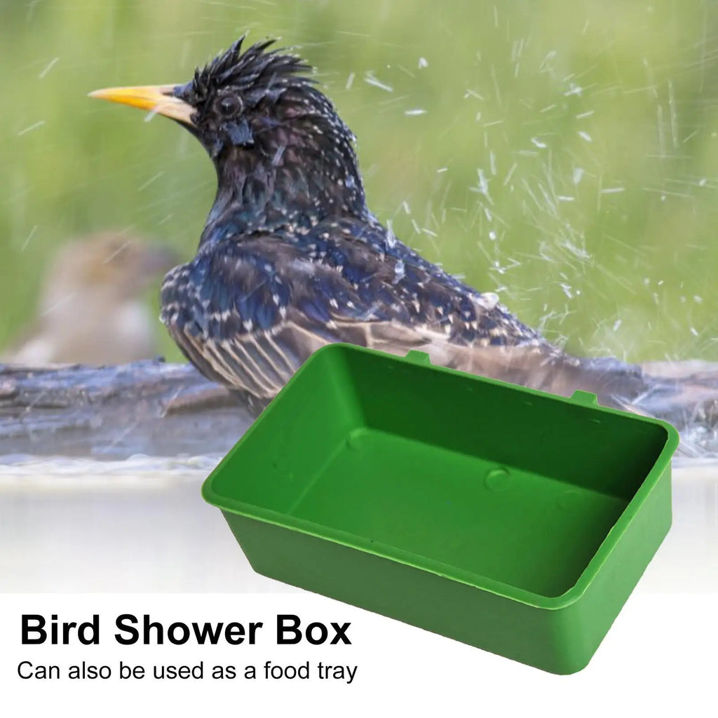 Hanging Bird Bath Cube – Cage Tray for Parrots & Budgies