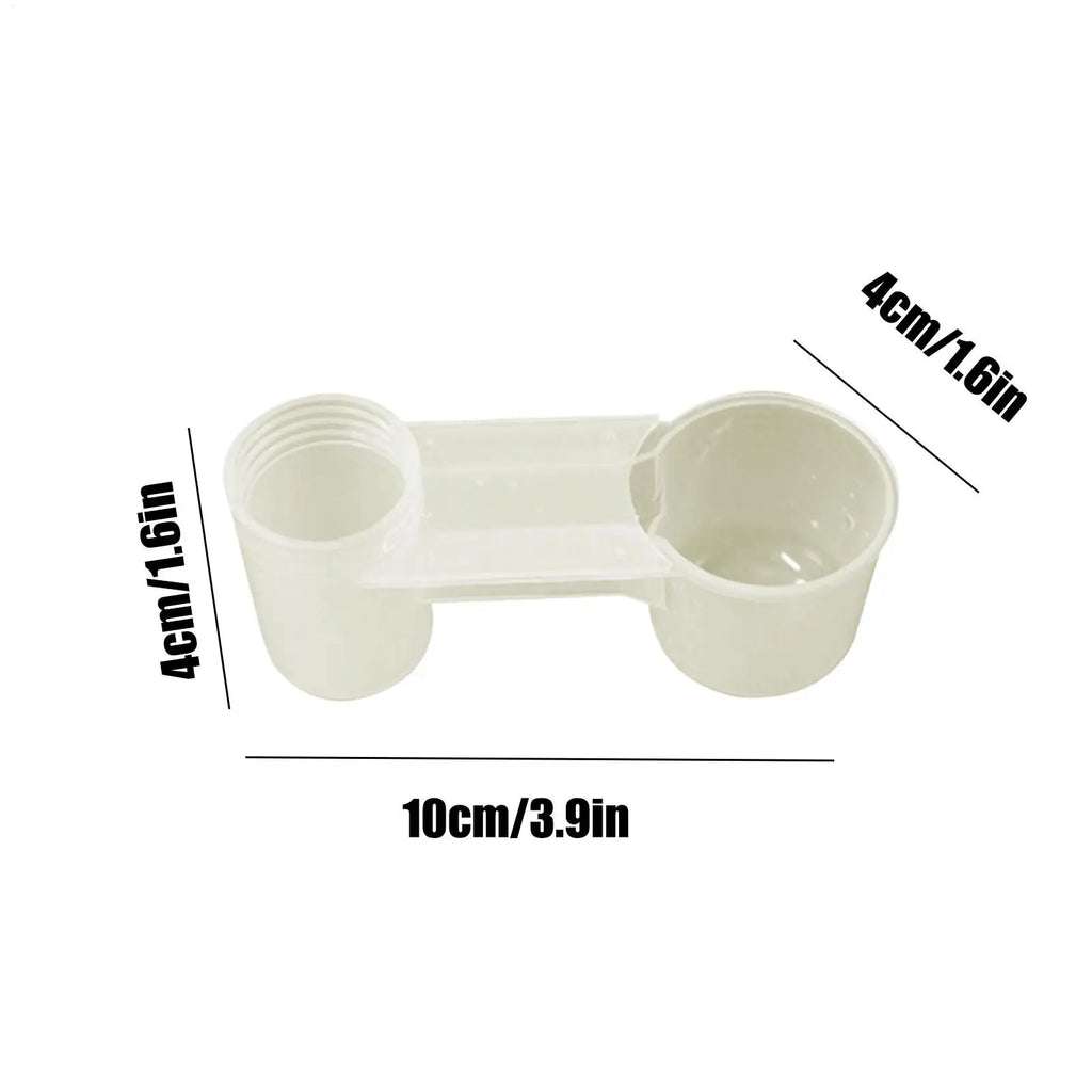 Double-Port Bird Water Dispenser – Splash-Proof Drinker Cup