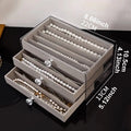 Necklace Storage Box Transparent Lid 3-Layer Jewelry Tray Drawer