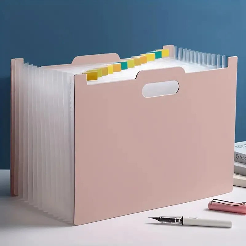 A4 File Organizer Foldable Desktop Storage Box Multiple Pockets