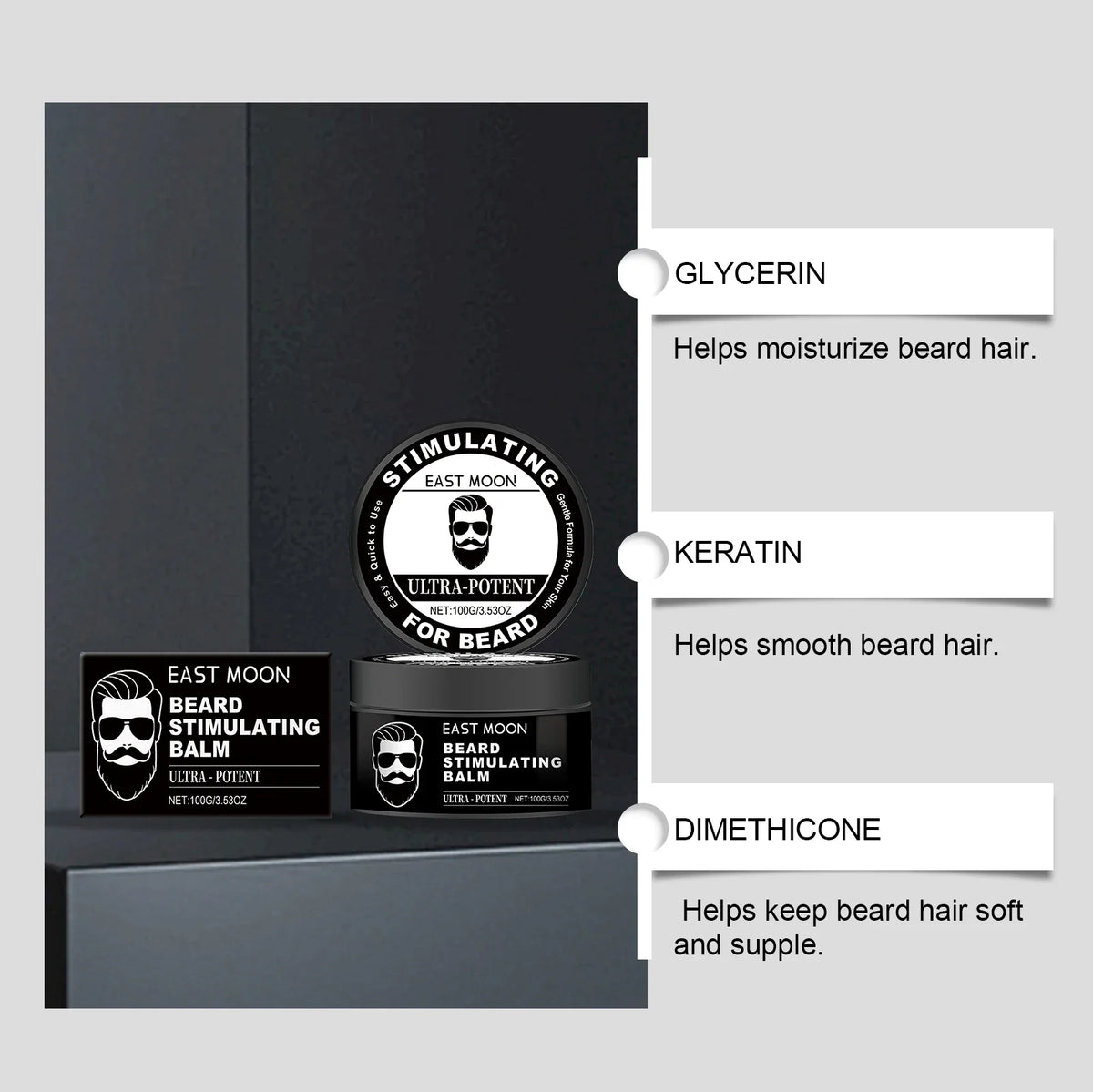 East Moon Beard Balm – Softens, Nourishes & Soothes Skin