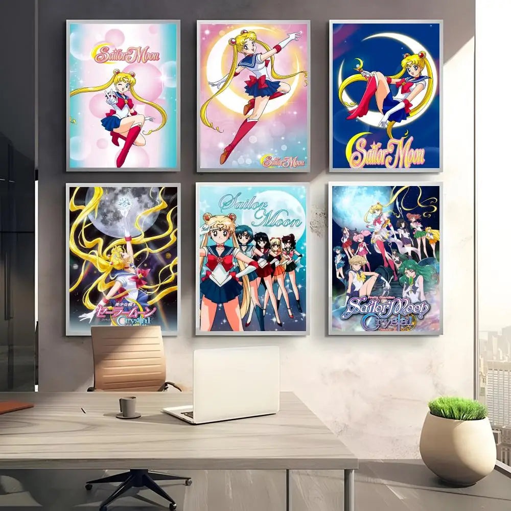 Sailor Moon Anime Self-Adhesive Poster Sticker | Wall Art Decor