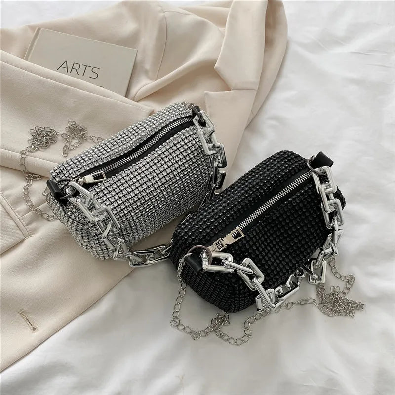 Bling Diamond Crossbody Bag – Small Shoulder Purse for Women