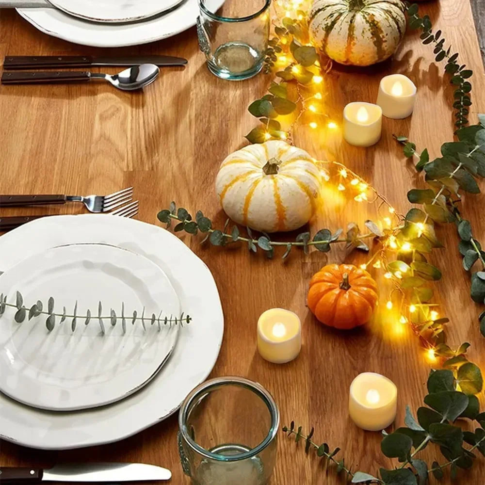 12 Flameless Flickering LED Candles Without Remote Tealight