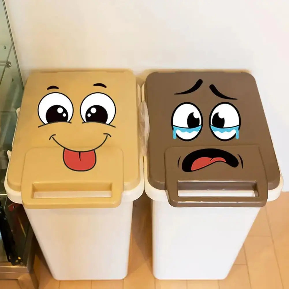 Cartoon Recycling Stickers – Waterproof PVC Trash Can Decals