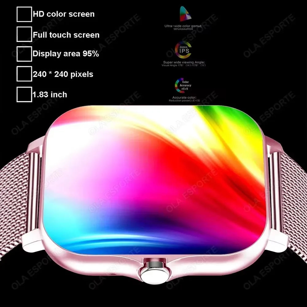 1.83" Waterproof Smart Watch – Bluetooth Calls & Fitness Tracker