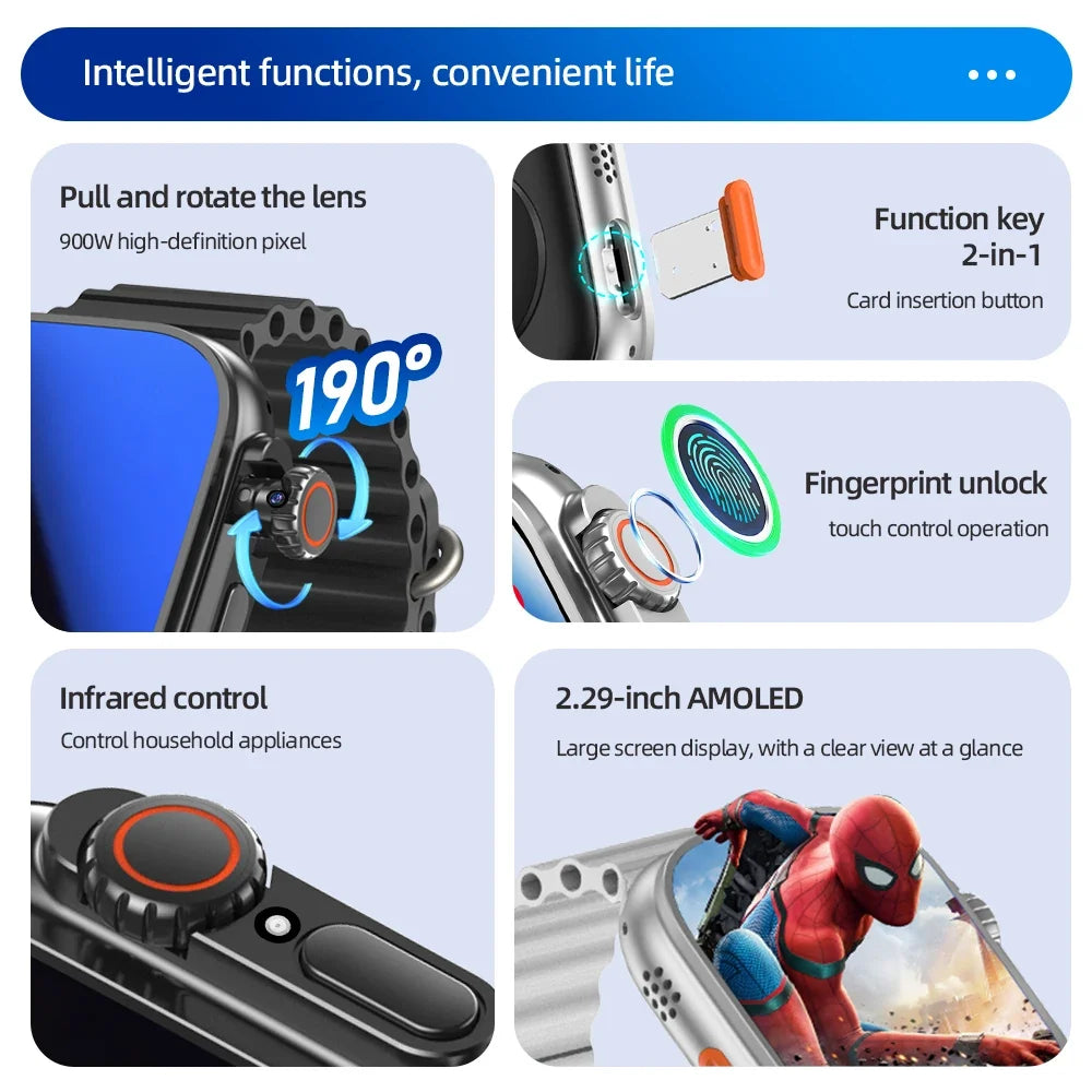 GOLDENSPIKE DW200 Pro 4G Android 13 Smartwatch | Rotating Camera