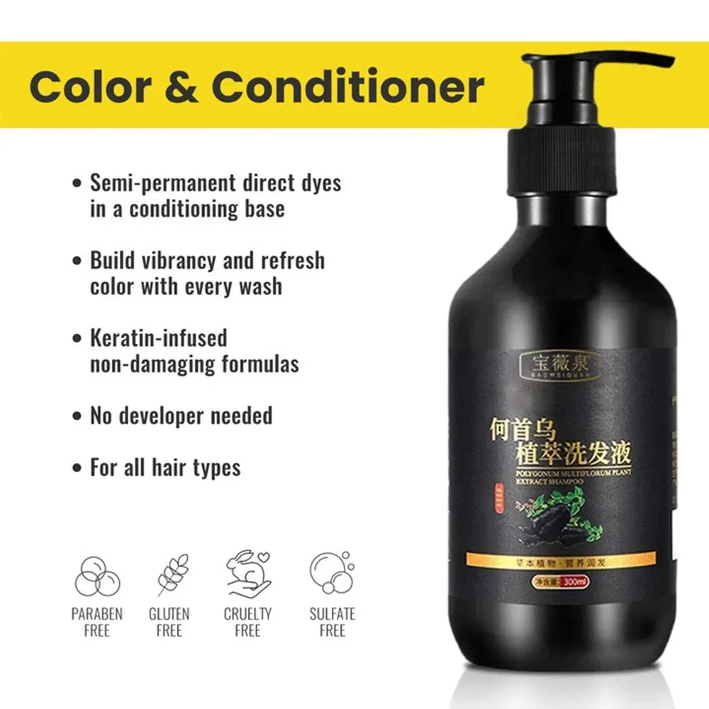 Herbal Polygonum Multiflorum Shampoo – Oil & Dandruff Control