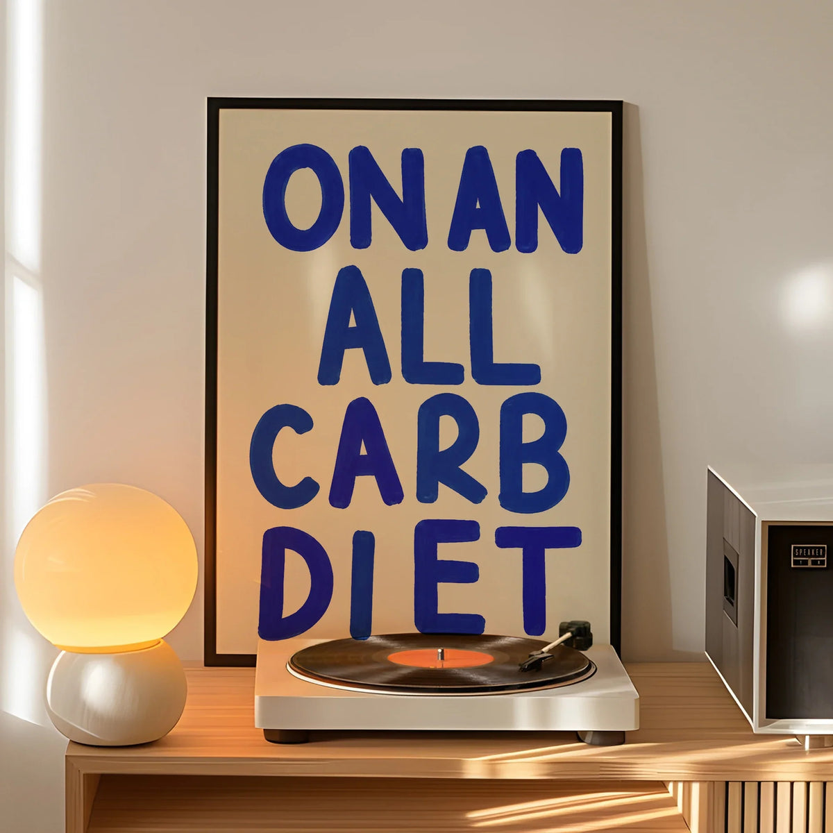 "All Carb Diet" Funny Quote Canvas Wall Art Print | Home Decor