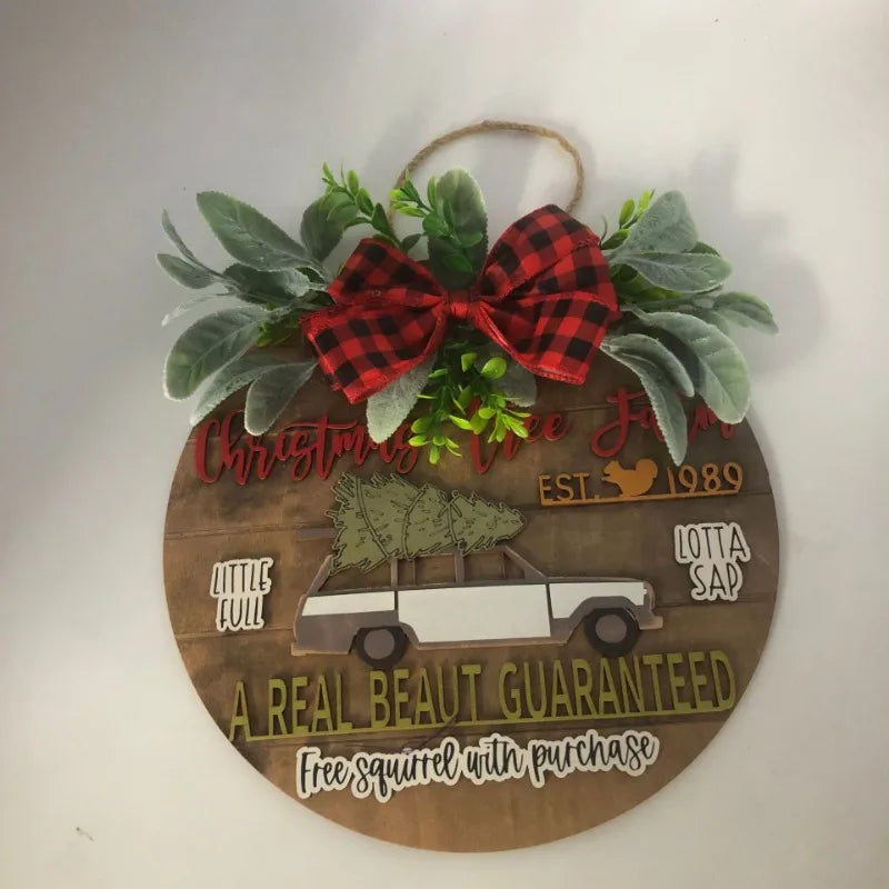 Fun Front Door Sign Christmas Decorations Wreaths Party Supplies