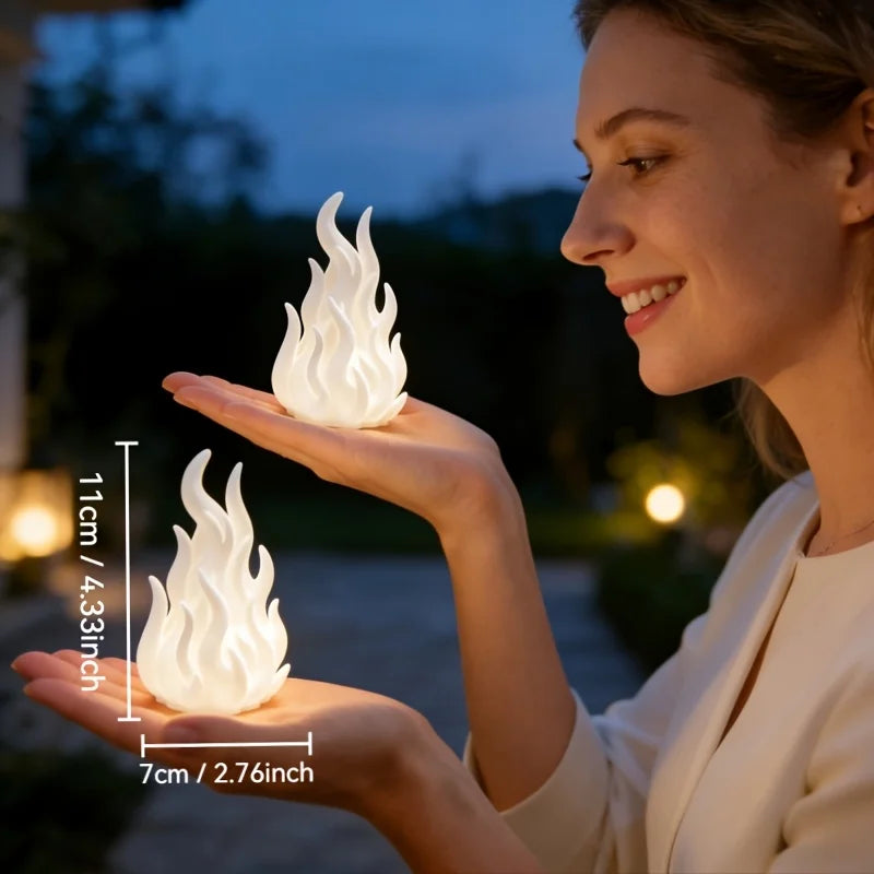 Flame-Shaped Candle Holders Set of 2 | Retro Home Décor Figurines
