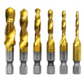 6pc HSS Titanium Tap & Drill Integrated Machine Tap Set