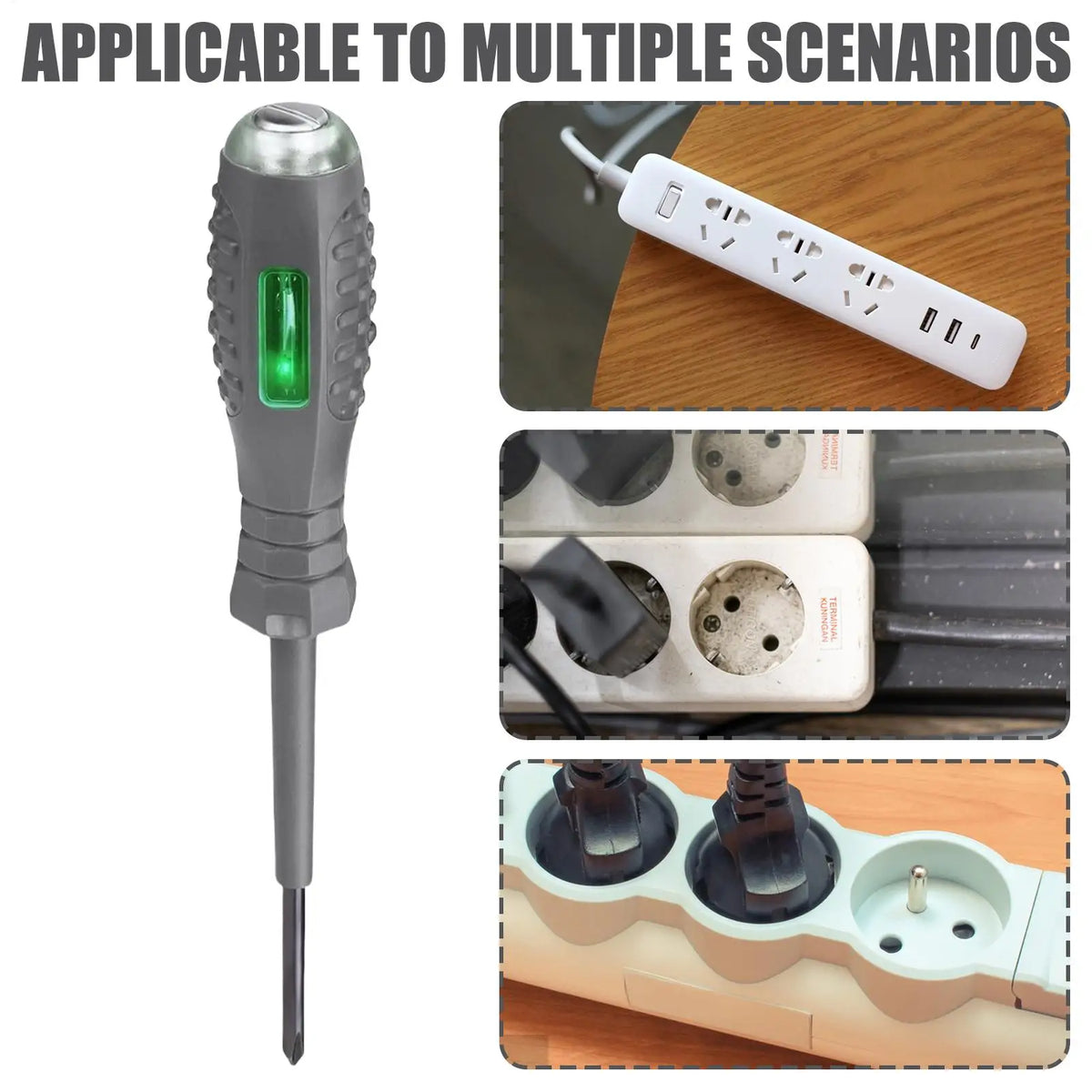 2-in-1 Voltage Tester Screwdriver with LED Light Display