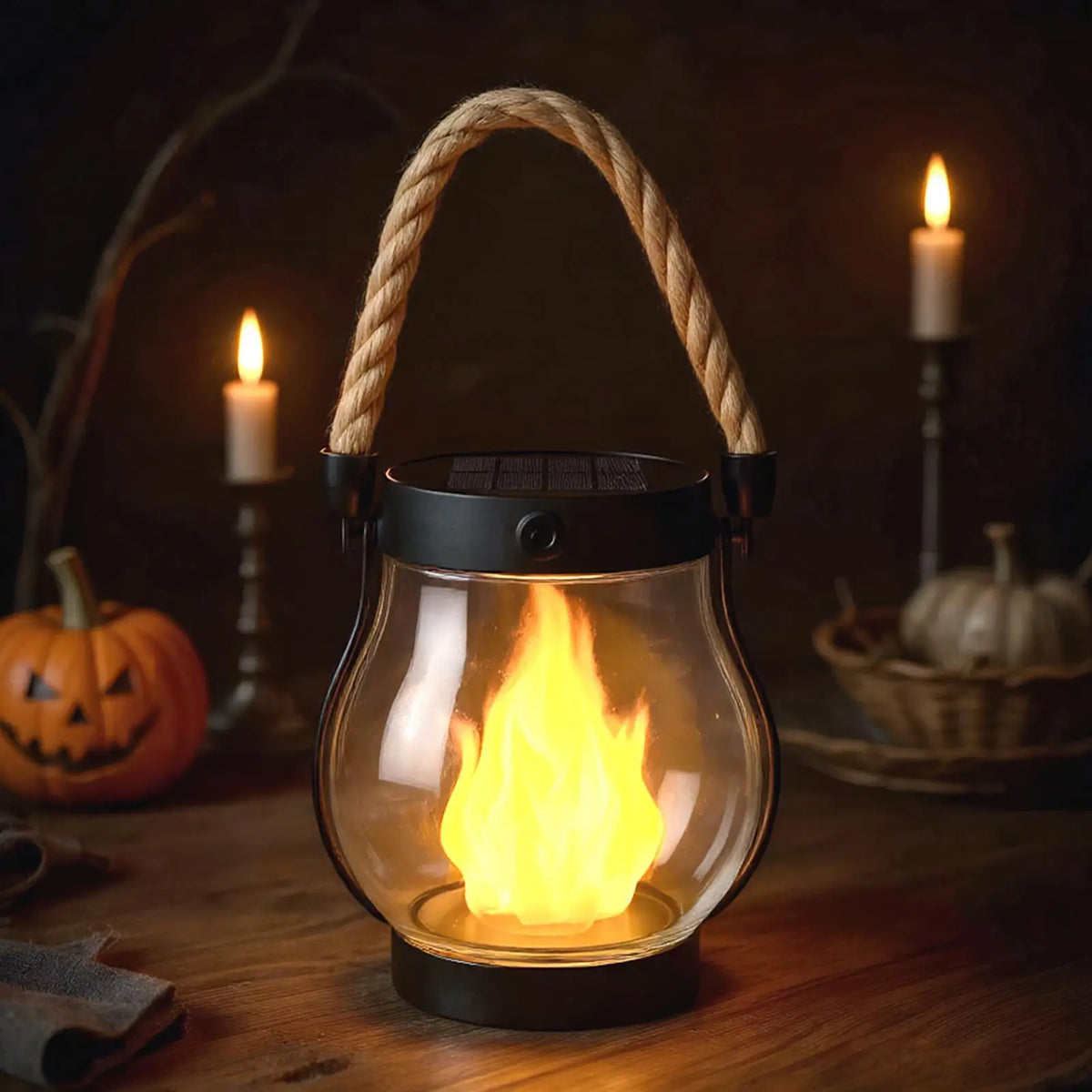 Solar Flickering Flame Lantern – Waterproof Outdoor Garden Light
