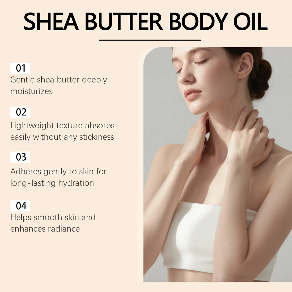 OceAura Shea Butter Body Oil – Fast-Absorbing Dry Skin 100ml