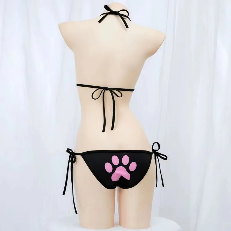 Anime Cat Paw Bikini Set – Women's Cosplay Swimsuit Costume