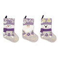 Purple Christmas Stockings – Santa, Snowflake & Antler 45cm