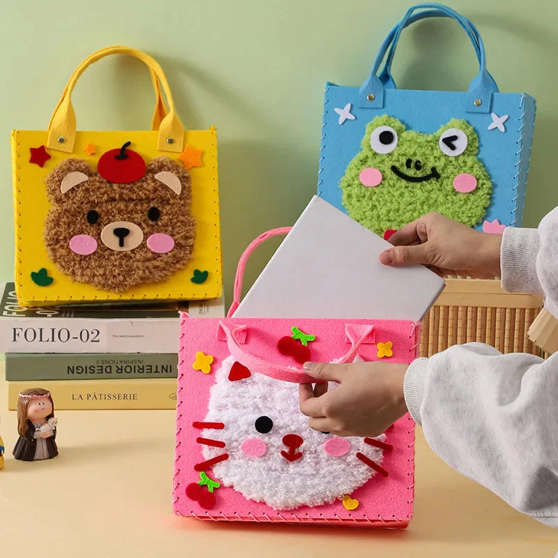 DIY Sewing Felt Bag Kids Education Toy Cute Cartoon Animal Hand Safe