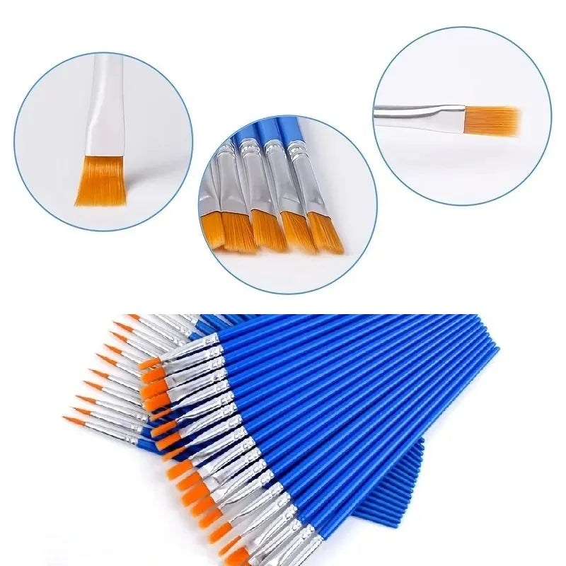20-Piece Painting Brush Set – Hook Line & Flat Tip Art Brushes
