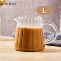 KEMORELA Retro Striped Glass Creamer Jar | Mini Coffee Cup