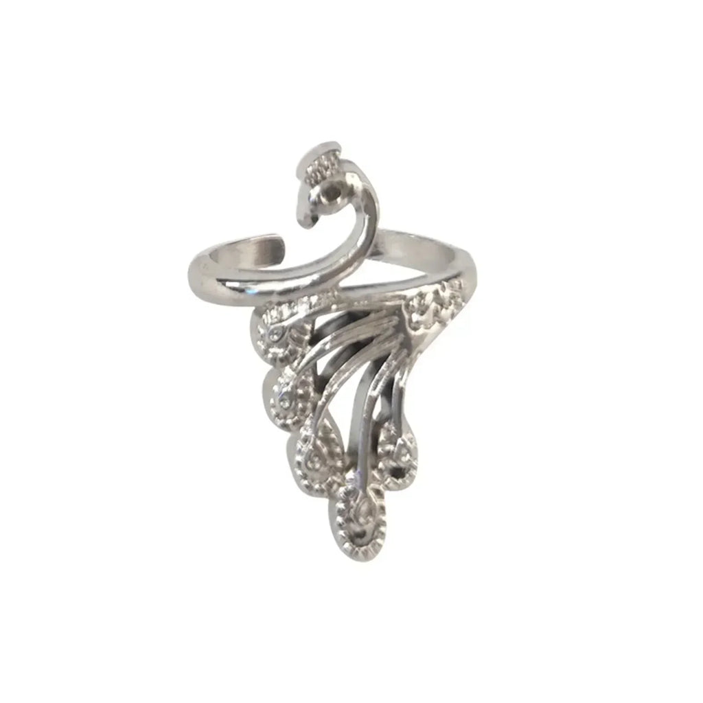 Metal Knitting Tools Handamde Peacock Finger Ring Blade Needle