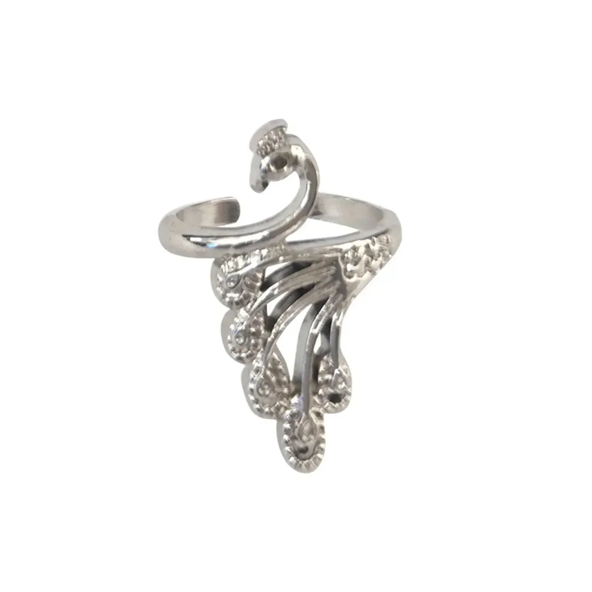 Metal Knitting Tools Handamde Peacock Finger Ring Blade Needle