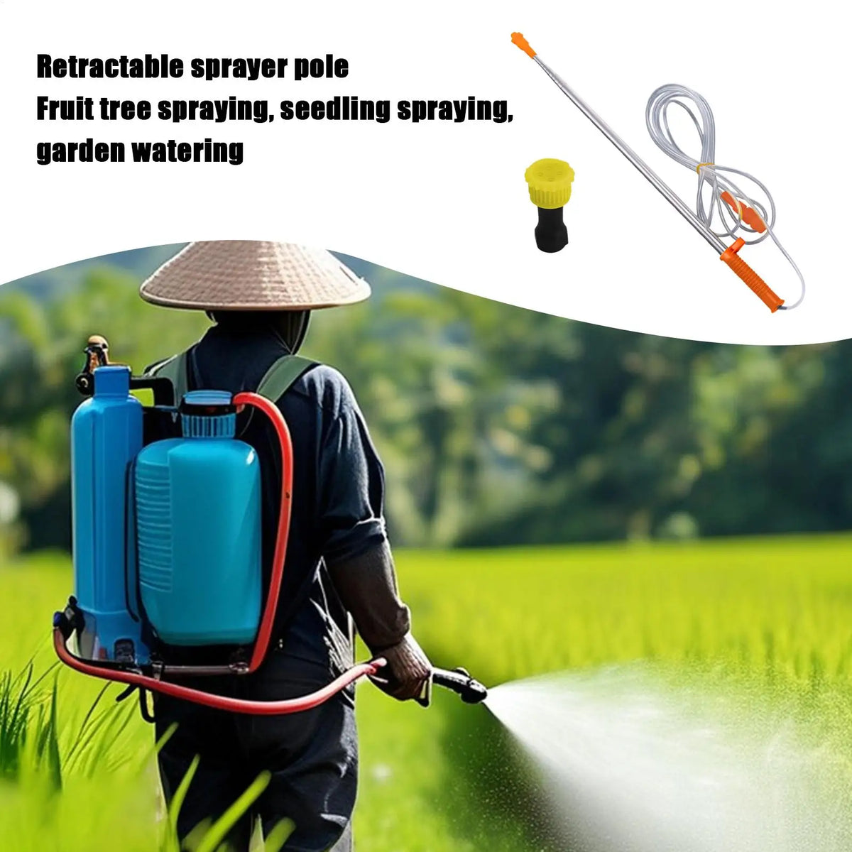 Telescopic Garden Sprayer Wand 19.6–98.4 In | Adjustable Rod