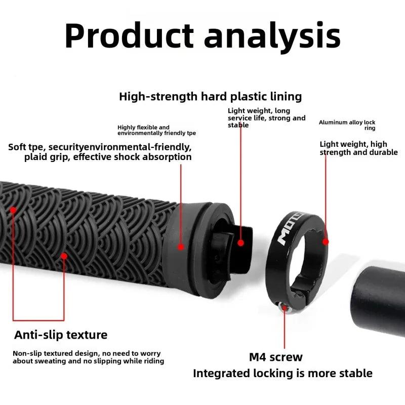 MTB Lock-On Handlebar Grips – Ergonomic Non-Slip Rubber Pair