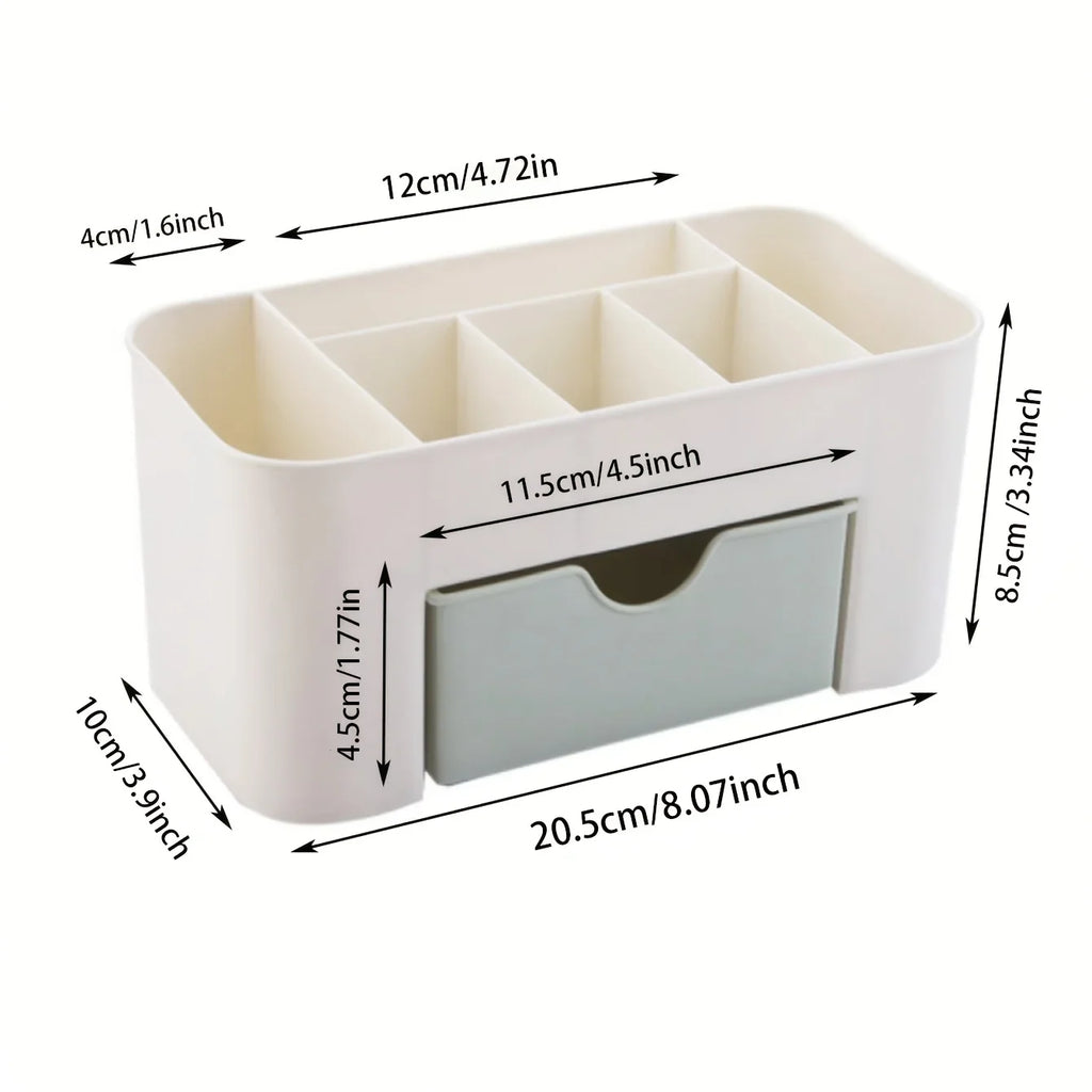 Makeup Organizer with Drawer & 6 Compartments | Cosmetic Storage