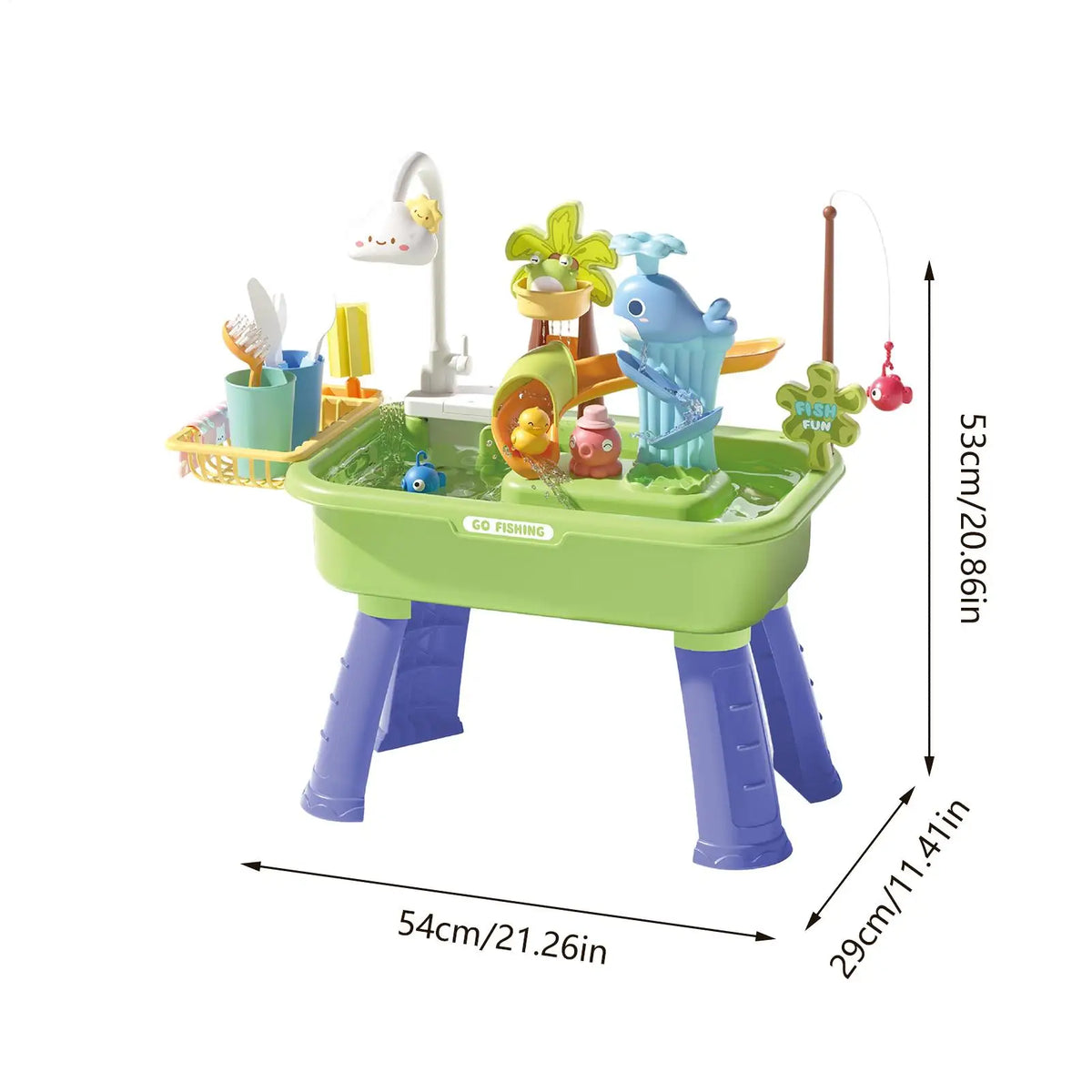 Kids Water Activity Table with Running Water & 43 Accessories