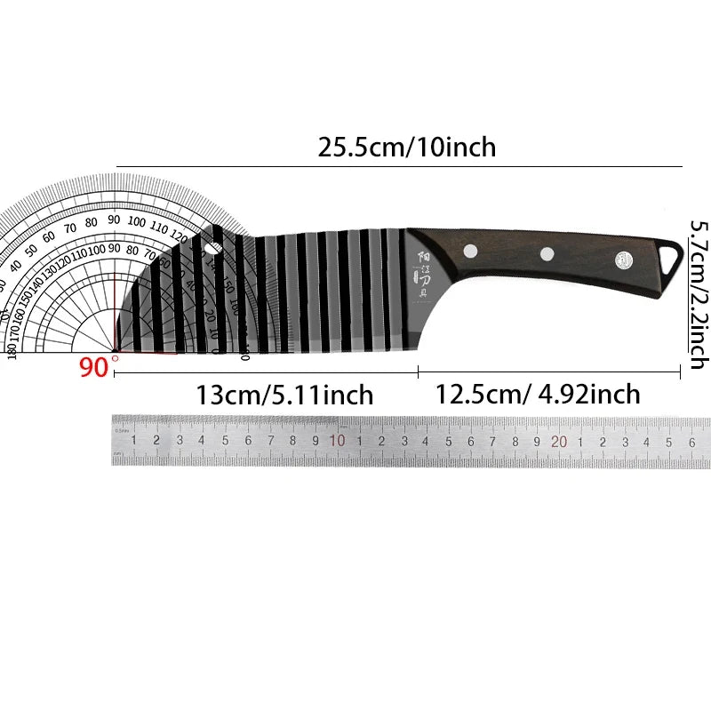 PLYS Wave Serrated Vegetable Knife – Stainless Steel Crinkle Cutter