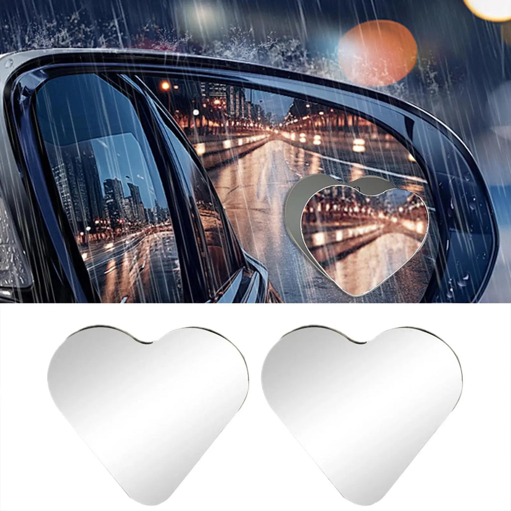 Blind Spot Mirrors 2 Heart Shaped Rearview Convex Mirror Removable