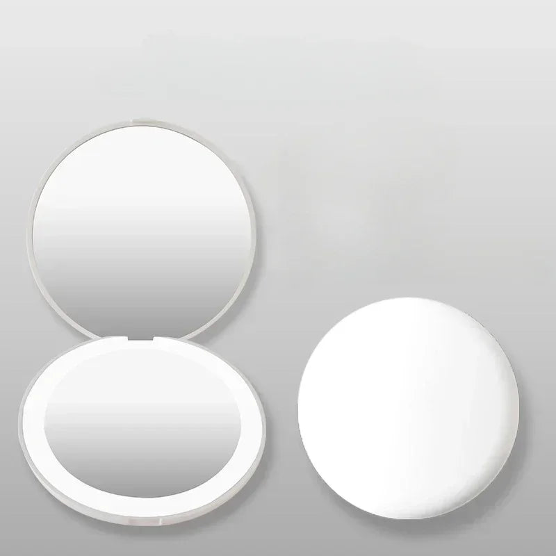 Foldable Compact Magnifying Makeup Mirror with LED Lights