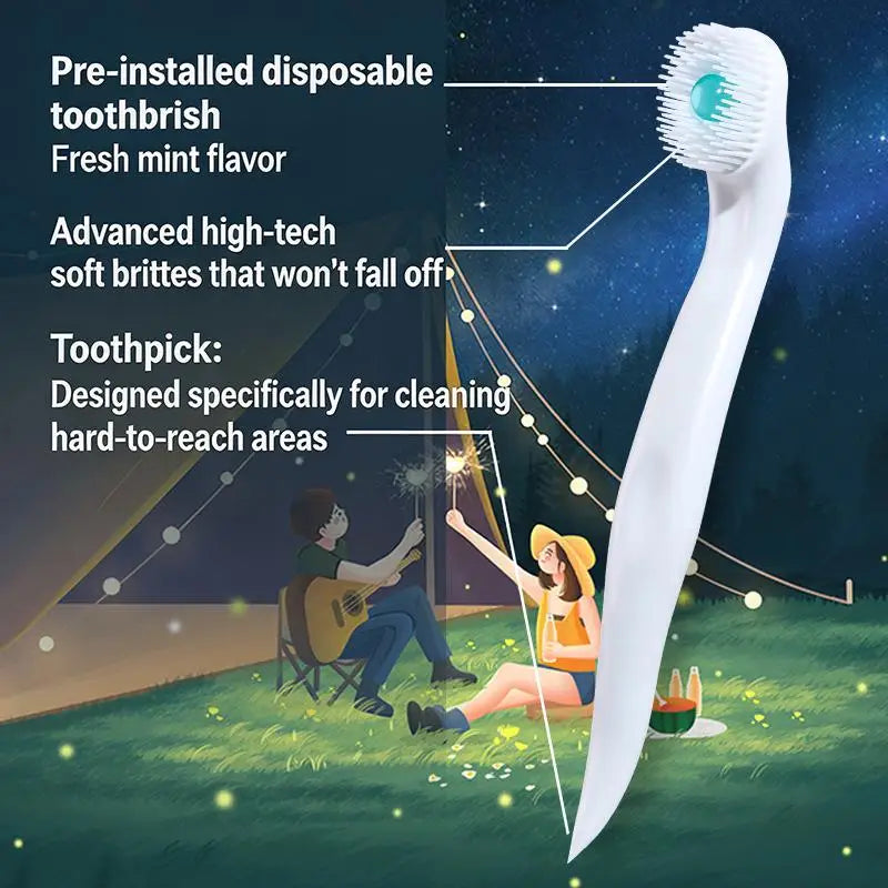 Disposable No-Rinse Mini Travel Toothbrush | Mouthwash Brush